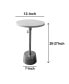 Фото #8 товара Aluminum Frame Round Side Table with Marble Top and Adjustable Height, White and Silver