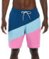 ფოტო #2 პროდუქტის Men's Color Surge Colorblocked 9" Swim Trunks