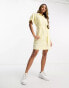 Фото #2 товара ASOS DESIGN seersucker d ring belted shirt mini dress in yellow