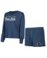 Фото #1 товара Women's Navy Penn State Nittany Lions Team Color Long Sleeve T-shirt and Shorts Set