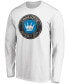 ფოტო #2 პროდუქტის Men's White Charlotte FC Primary Logo Long Sleeve T-shirt