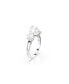 Crystal Pearl, Round Cut, White, Rhodium Plated Matrix Ring