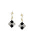 ფოტო #1 პროდუქტის Women's Gold Checkered Drop Earrings