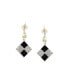 Women's Gold Checkered Drop Earrings