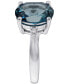 ფოტო #4 პროდუქტის London Blue Topaz (3-3/4 ct. t.w.) & Diamond (1/20 ct. t.w.) Ring in 14k White Gold