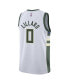 ფოტო #2 პროდუქტის Big Boys Damian Lillard White Milwaukee Bucks Swingman Jersey - Association Edition