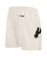 ფოტო #3 პროდუქტის Men's Cream San Antonio Spurs Triple Tonal Woven Shorts