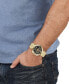 ფოტო #5 პროდუქტის Men's Swiss Chronograph Aion Gold Ion Plated Stainless Steel Bracelet Watch 45mm