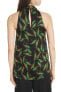 A.L.C. Women's Leda Palm Jacquard Silk Halter Top REDYELLOW Multi Color Sz. 8