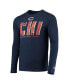 Men's Navy Chicago Bears Combine Authentic Static Abbreviation Long Sleeve T-shirt