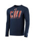 ფოტო #3 პროდუქტის Men's Navy Chicago Bears Combine Authentic Static Abbreviation Long Sleeve T-shirt