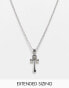 Фото #1 товара ASOS DESIGN waterproof stainless steel necklace with mini ankh pendant in silver tone