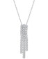 Фото #1 товара Macy's diamond Three Row Cascading 18" Pendant Necklace (1/2 ct. t.w.) in 14k White Gold