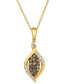 Фото #1 товара Le Vian chocolate Diamond (1/4 ct. t.w.) & Nude Diamond (1/6 ct. t.w.) Twist Cluster 18" Pendant Necklace in 14k Gold