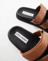 Steve Madden Missile leather strap sliders in tan