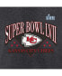 ფოტო #2 პროდუქტის Men's Heather Charcoal Kansas City Chiefs Super Bowl LVII Tri-Blend Triangle Strategy T-shirt