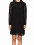 Фото #1 товара M Missoni 166487 Womens Lace Stripe Long Sleeve Shift Dress Black Size 38