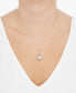 Cultured Freshwater Pearl (9mm) and Diamond Accent Pendant 18" Necklace in 14k Gold