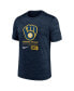 Фото #2 товара Men's Navy Milwaukee Brewers Large Logo Velocity T-Shirt