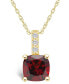 Фото #1 товара Macy's garnet (2-3/4 Ct. T.W.) and Diamond Accent Pendant Necklace in 14K Yellow Gold