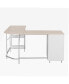 Фото #11 товара Wood L-Shape Home Office with Storage Two-Tone Desk