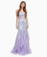 Фото #1 товара Juniors' Sequin Embellished Ruffle Trim Sleeveless Gown