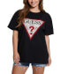 ფოტო #1 პროდუქტის Women's Cotton Stone-Embellished-Logo T-Shirt