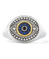 Фото #1 товара Little Luxuries Evil Eye Signet Ring with Black Sapphire, Blue Sapphire and 18K Gold