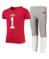 ფოტო #2 პროდუქტის Big Boys Scarlet, Gray Ohio State Buckeyes Team Logo Football Pajama Set