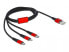 Фото #1 товара Кабель зарядки USB A - USB C/Lightning Delock 86709 1 м черно-красный