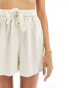 Фото #4 товара ASOS DESIGN Isabel mix & match linen look beach short in neutral