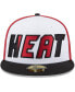 Men's White and Black Miami Heat Back Half 9FIFTY Fitted Hat