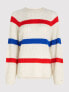 Фото #1 товара Wool Stripe Cable Knit Sweater