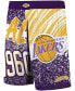 Фото #3 товара Men's Purple Los Angeles Lakers Hardwood Classics Jumbotron Sublimated Shorts