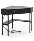 Фото #1 товара Space Saving Corner Computer Desk with 2 Large Drawers and Storage Shelf