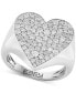 ფოტო #1 პროდუქტის EFFY® Diamond Pavé Heart Cluster Ring (1-1/8 ct. t.w.) in 14k White Gold