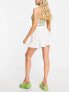 Фото #2 товара Stradivarius STR linen wrap mini skirt in ecru
