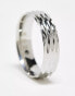 Icon Brand stainless steel cut detail band ring in silver