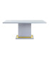 Gaines Dining Table, Gray High Gloss Finish