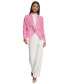 Фото #4 товара Women's Houndstooth Tweed Single-Button Blazer