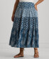 Plus Size Tiered Floral A-Line Skirt