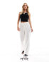 Фото #1 товара 4th & Reckless Petite exclusive linen mix tie waist wide leg trousers in white