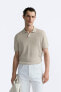 Cotton and silk knit polo shirt