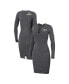 ფოტო #1 პროდუქტის Women's Charcoal Green Bay Packers Lace Up Long Sleeve Dress