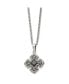 Black IP-plated CZ Celtic Cross Pendant Curb Chain Necklace