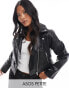 ASOS DESIGN Petite ultimate faux leather biker jacket in black Черный, 34 - фото #1