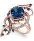 ფოტო #1 პროდუქტის Crazy Collection® Deep Sea Blue Topaz™ (5-3/8 ct. t.w.) and Diamond (3/4 ct. t.w.) Ring in 14k Rose Gold
