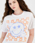 ფოტო #3 პროდუქტის Juniors' Smiley Graphic T-Shirt