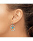 ფოტო #3 პროდუქტის Stainless Steel Polished Synthetic Turquoise Dangle Earrings