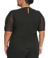 Фото #2 товара Plus Size Elbow-Sleeve Crewneck Top